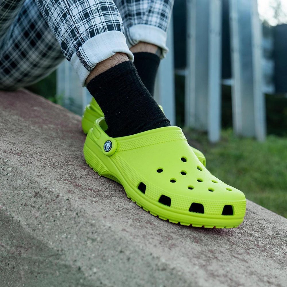 Crocs Unisex Classic Shrek Clogs, Lime Punch, 2 US Men